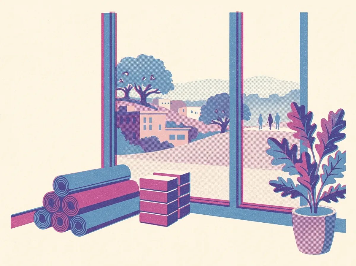 Illustration of yoga and pilates studios in Oakland