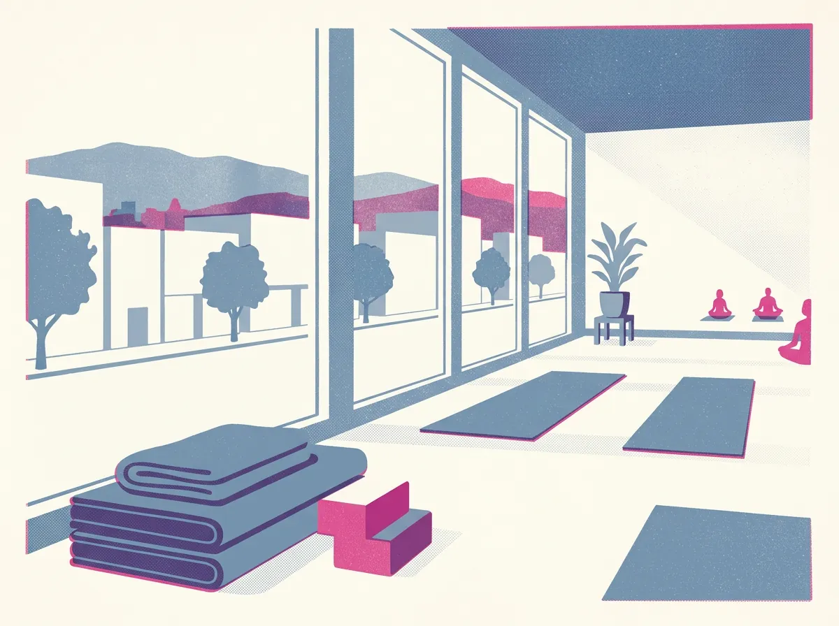 Illustration of yoga and pilates studios in Berkeley