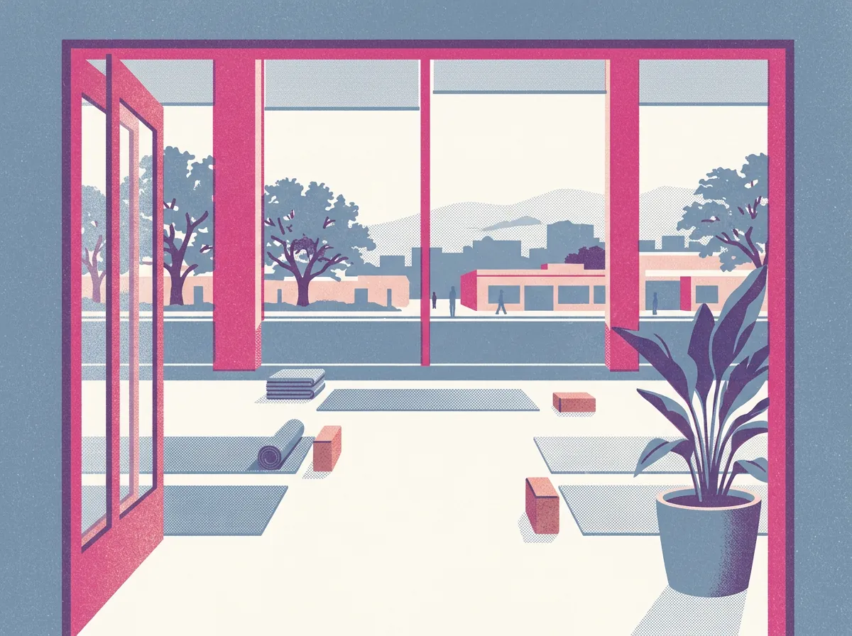 Illustration of yoga and pilates studios in Oakland