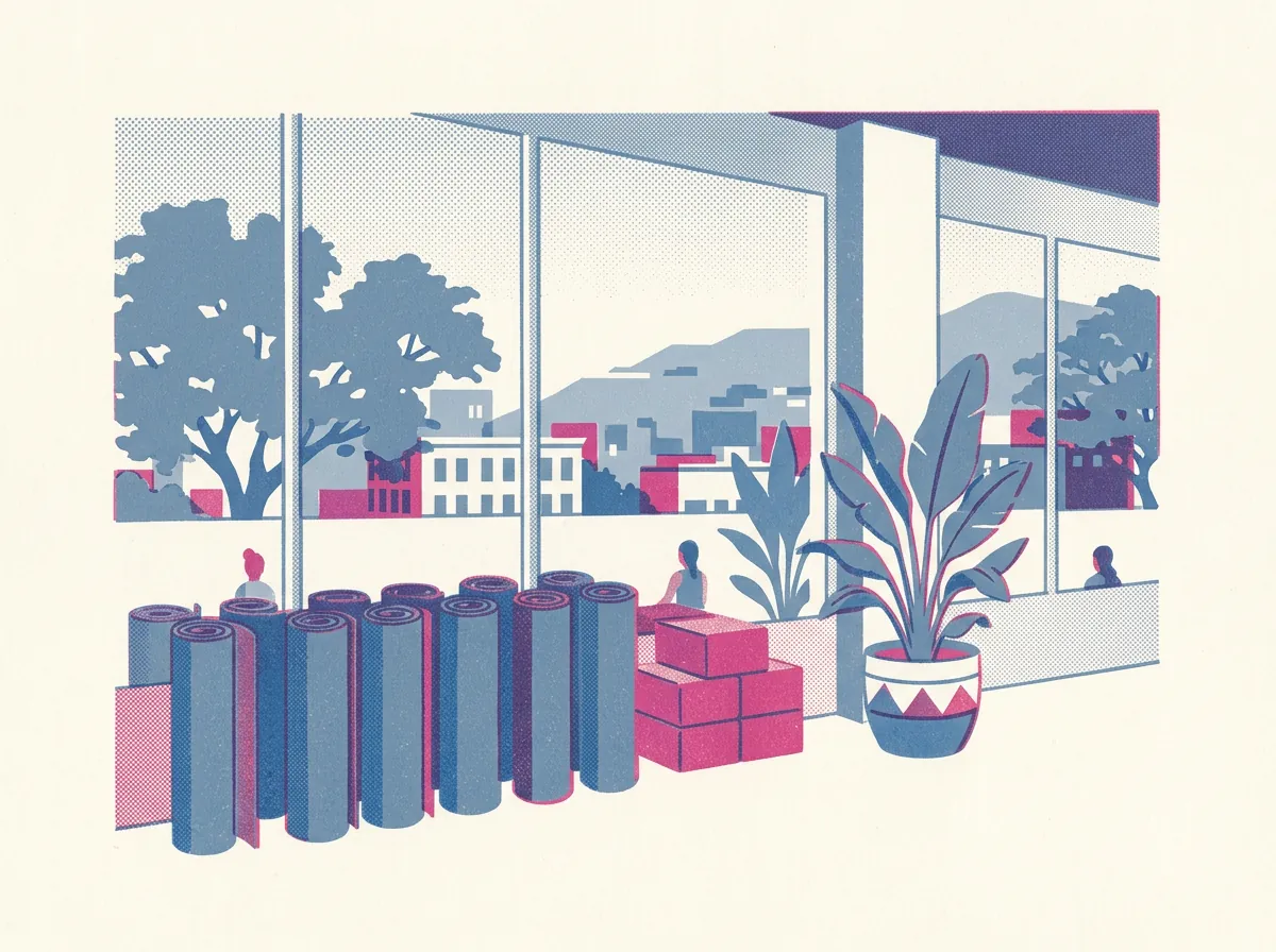 Illustration of yoga and pilates studios in Oakland