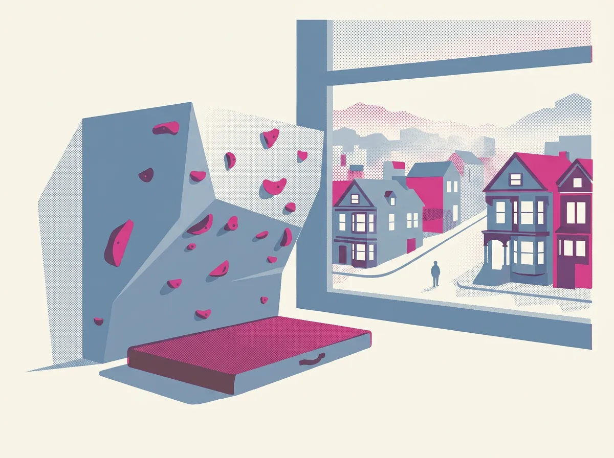 Illustration of climbing gyms in San Francisco