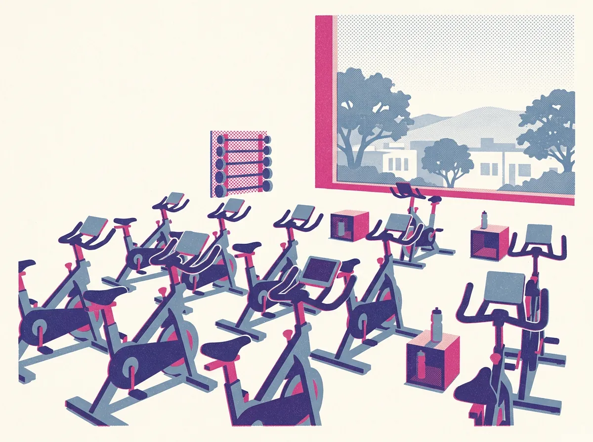 Illustration of cycling studios in Oakland
