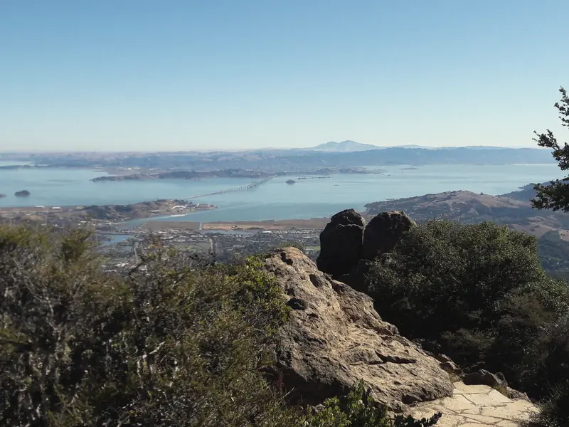 Photo of the bay and Mount Diablo from the summit of Mount Tamalpais